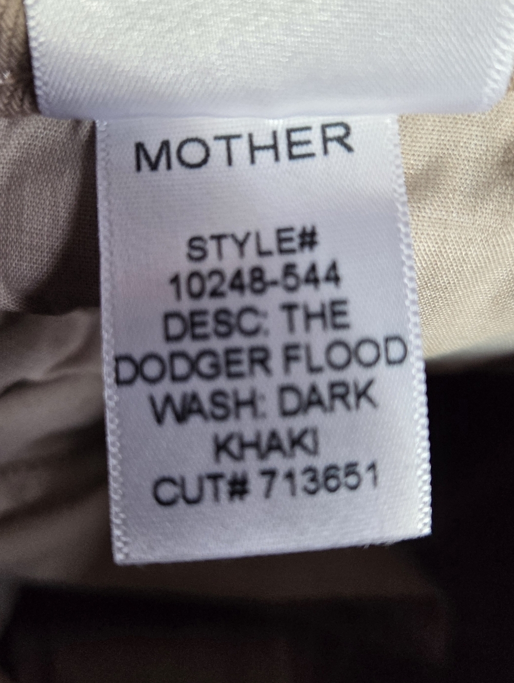 MOTHER The Dodger Flood Jeans Pants Dark Khaki Size 29 - Picture 12 of 12